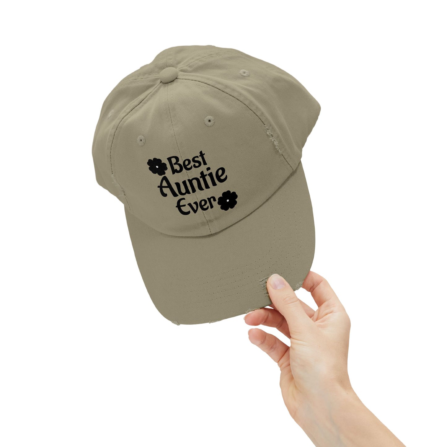Best Auntie Ever Distressed Hat – Adjustable Embroidered Baseball Cap for Fun Aunties