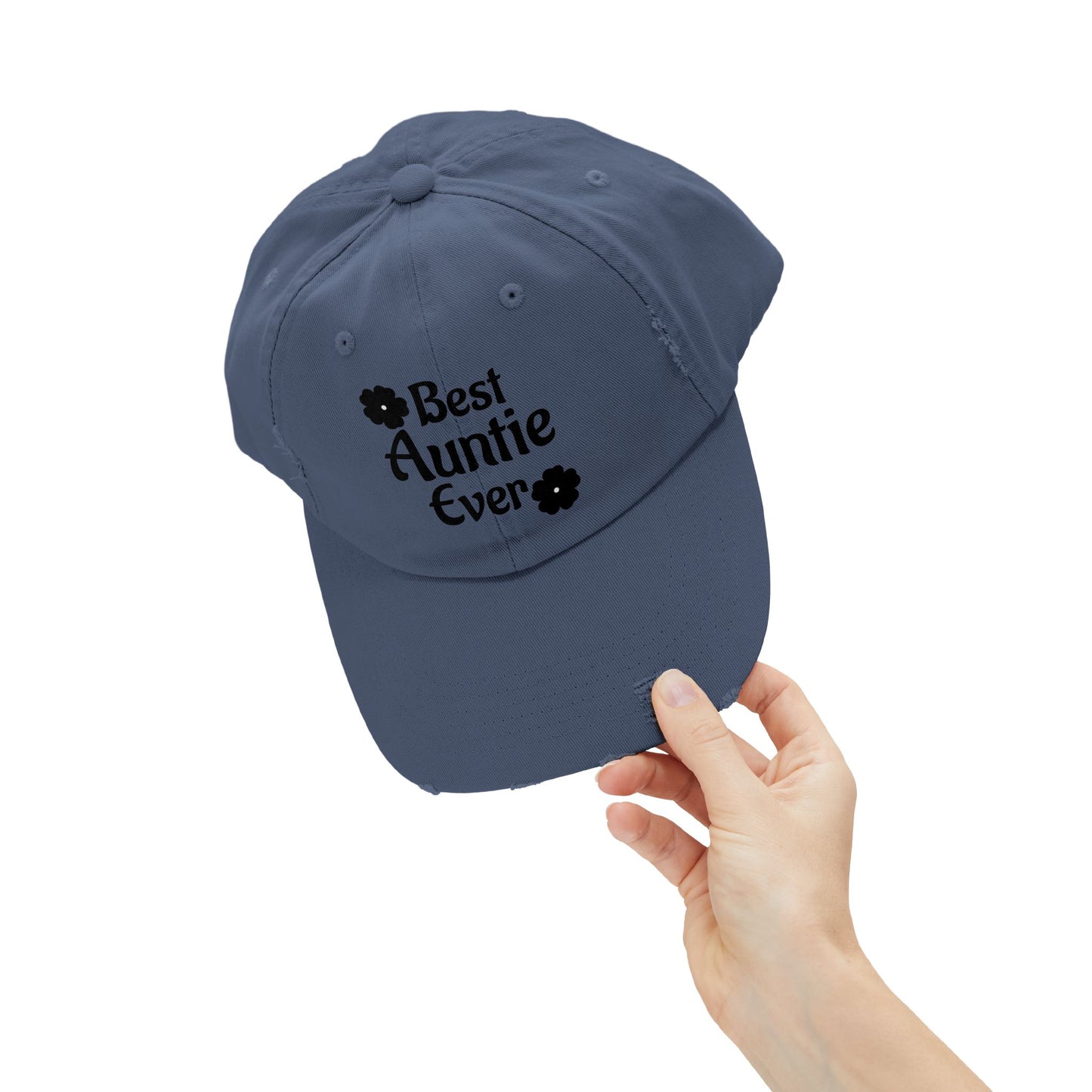 Best Auntie Ever Distressed Hat – Adjustable Embroidered Baseball Cap for Fun Aunties