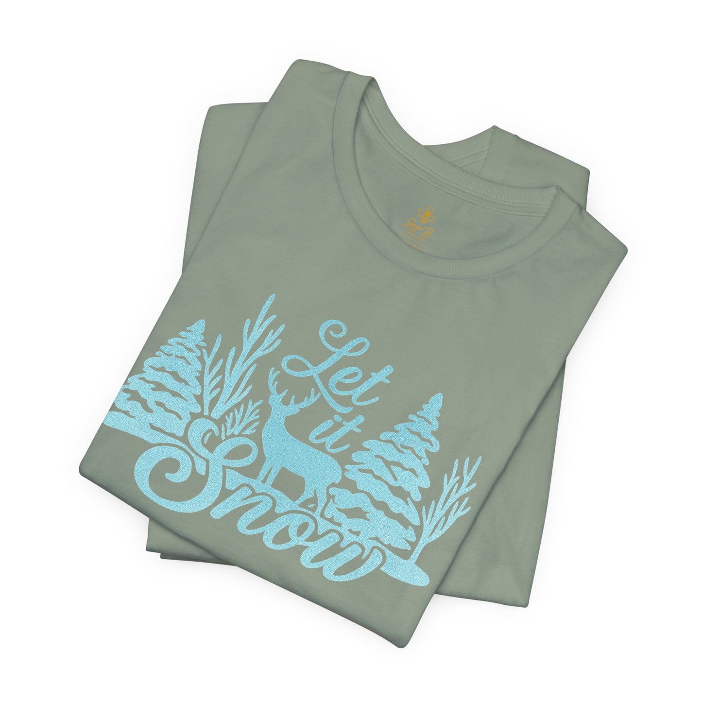 Let It Snow Winter Forest – Rustic Holiday Reindeer | Jersey Tee