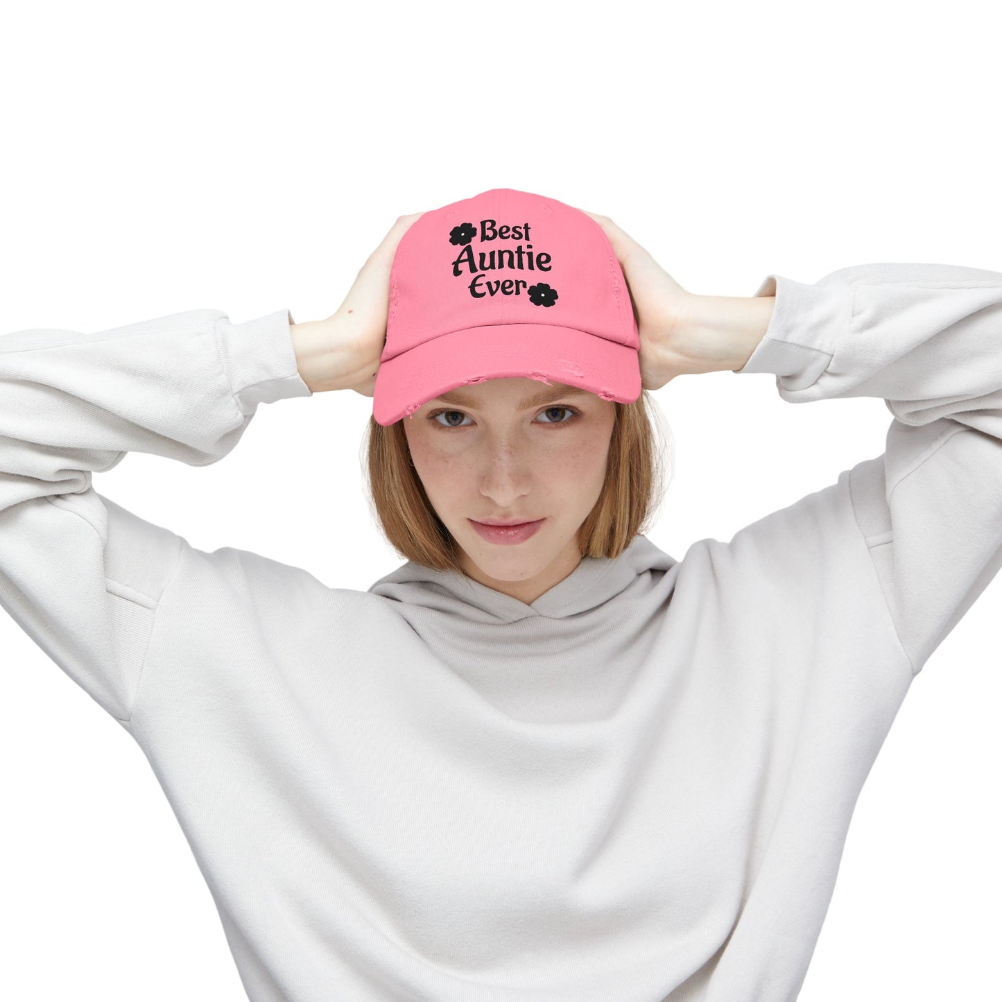 Best Auntie Ever Distressed Hat – Adjustable Embroidered Baseball Cap for Fun Aunties