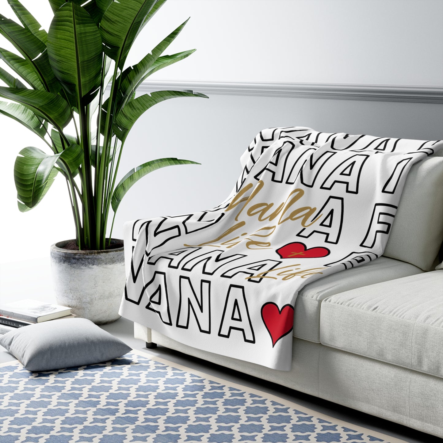 NANA LIFE Repeat Heart | Sherpa Fleece Blanket