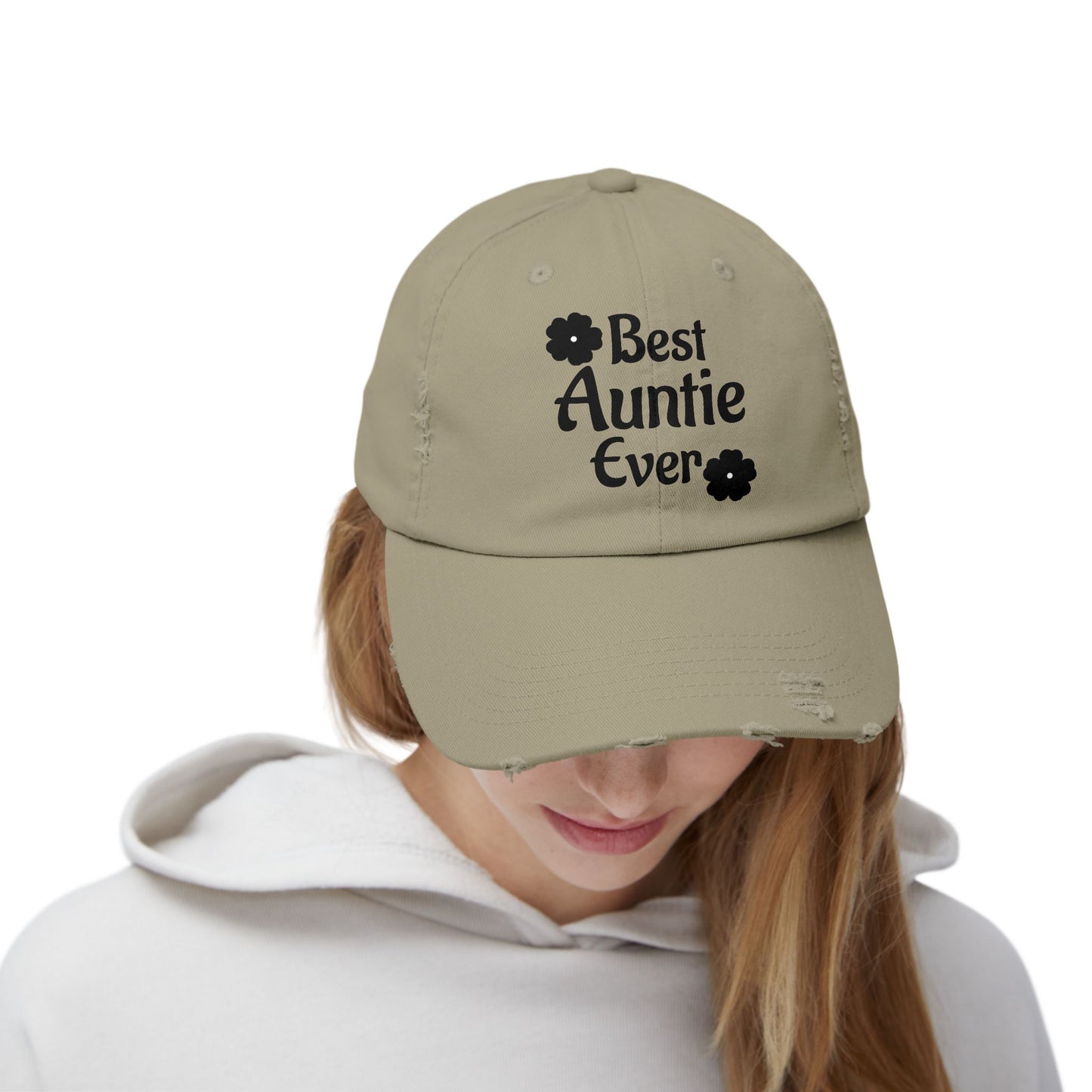 Best Auntie Ever Distressed Hat – Adjustable Embroidered Baseball Cap for Fun Aunties