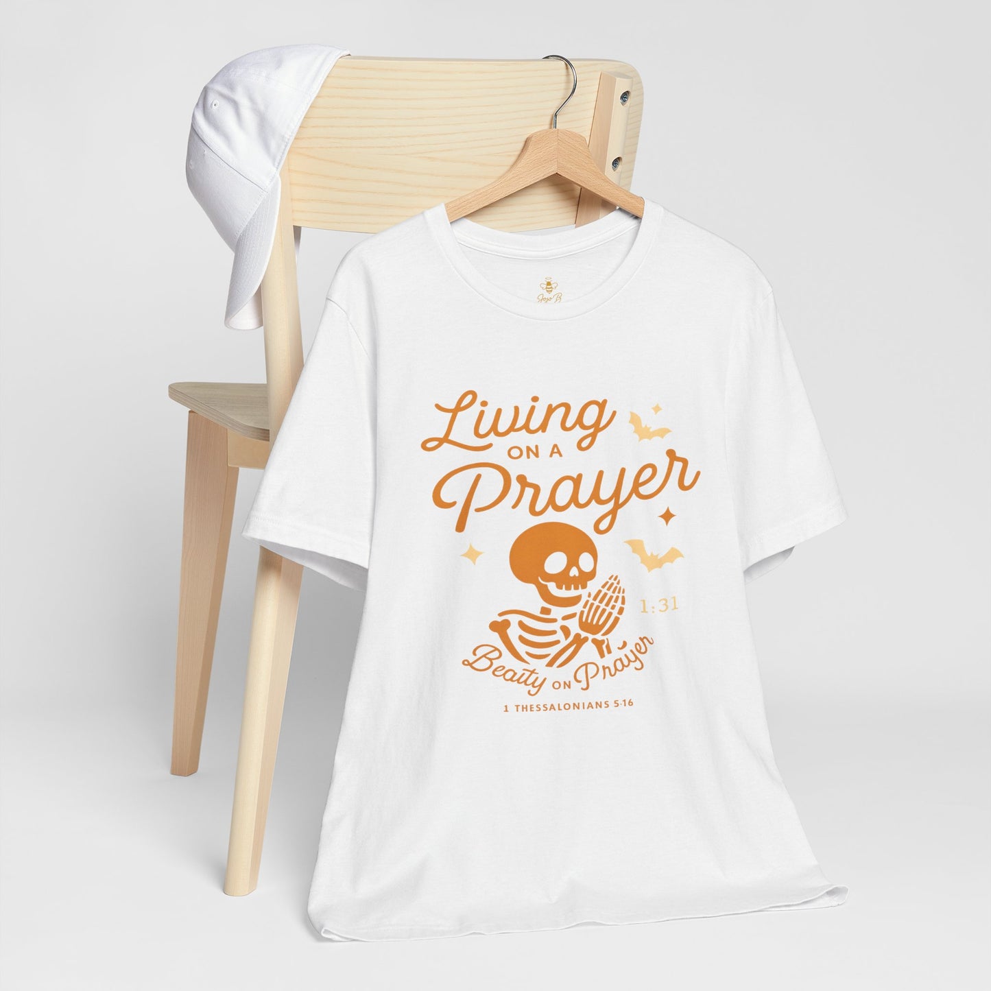 "Living on a Prayer – Skeleton Hands | Jersey Tee