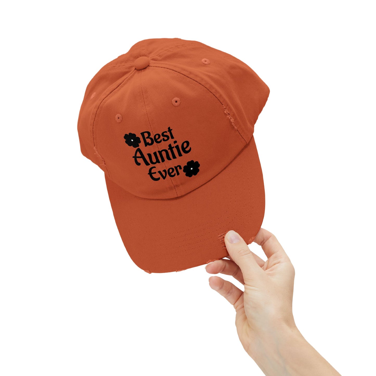 Best Auntie Ever Distressed Hat – Adjustable Embroidered Baseball Cap for Fun Aunties