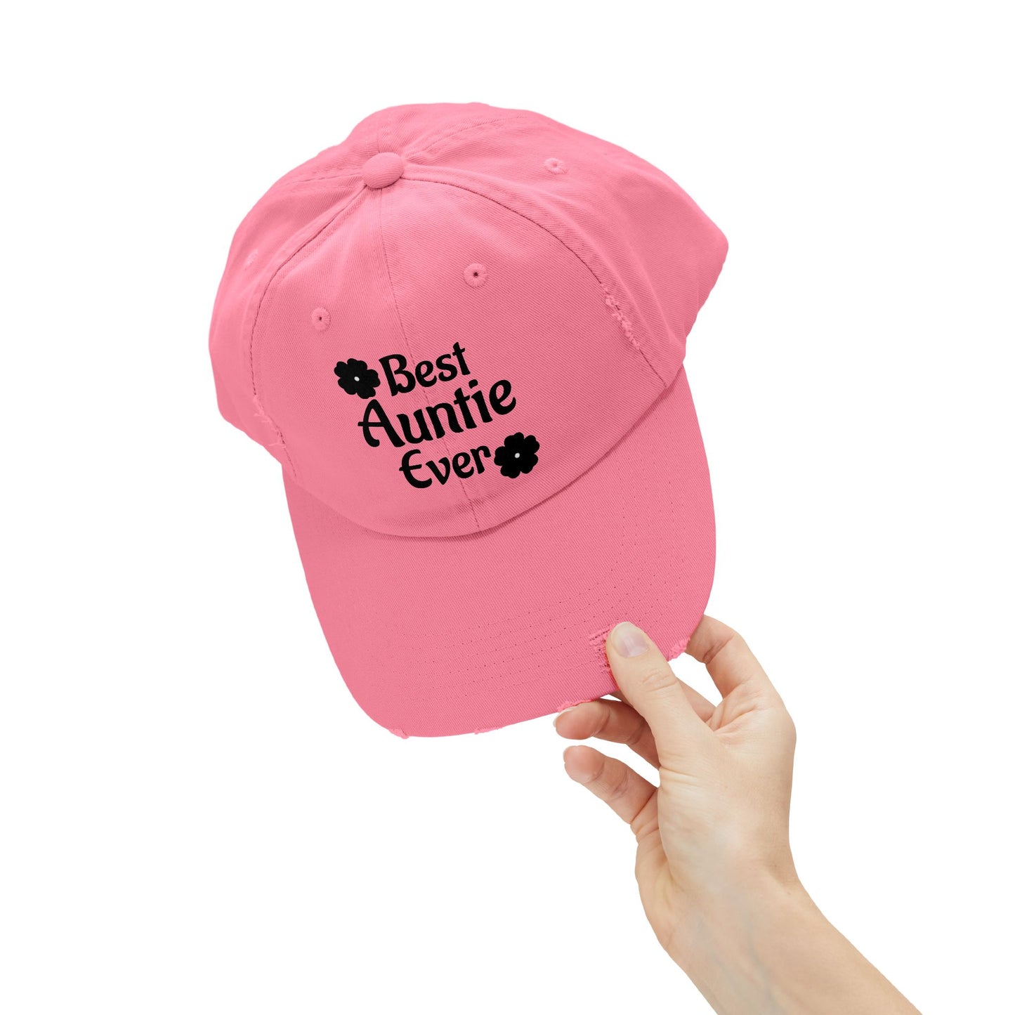 Best Auntie Ever Distressed Hat – Adjustable Embroidered Baseball Cap for Fun Aunties