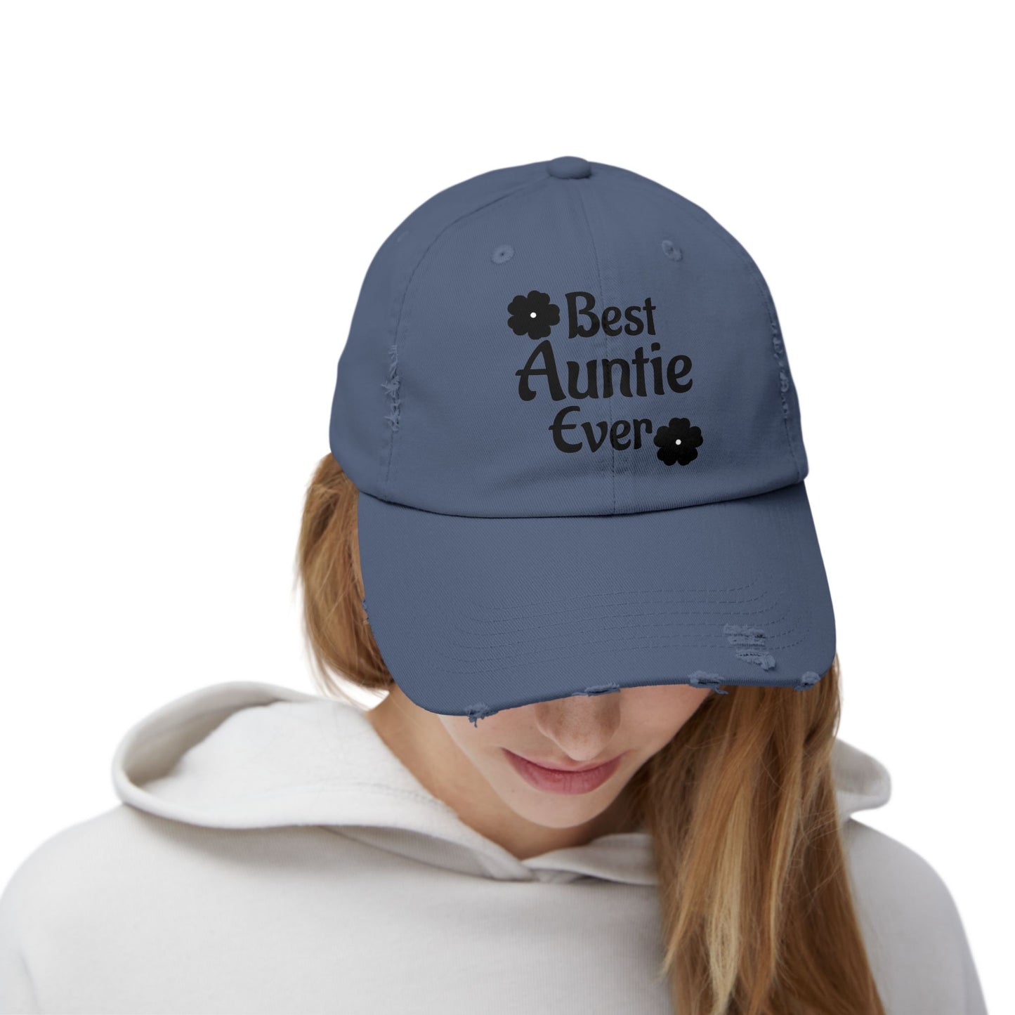 Best Auntie Ever Distressed Hat – Adjustable Embroidered Baseball Cap for Fun Aunties