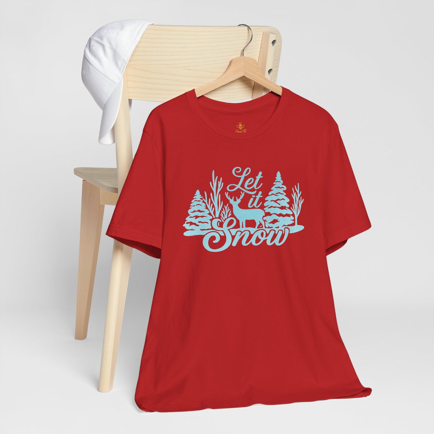 Let It Snow Winter Forest – Rustic Holiday Reindeer | Jersey Tee