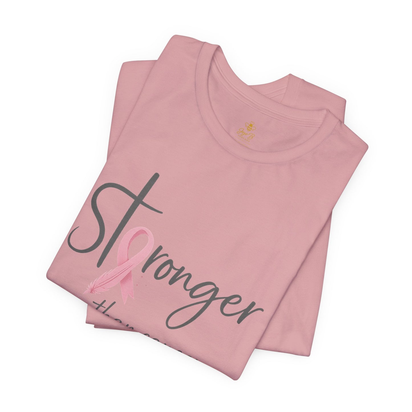 Stronger Than Cancer Faith Shirt – Breast Cancer Awareness Luke 1:37 | Jersey Tee
