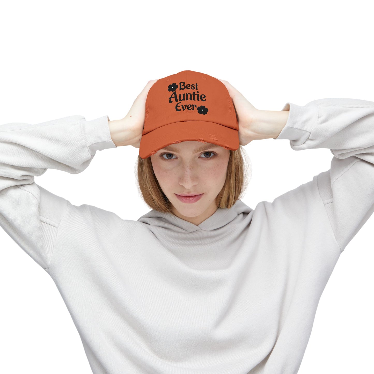 Best Auntie Ever Distressed Hat – Adjustable Embroidered Baseball Cap for Fun Aunties