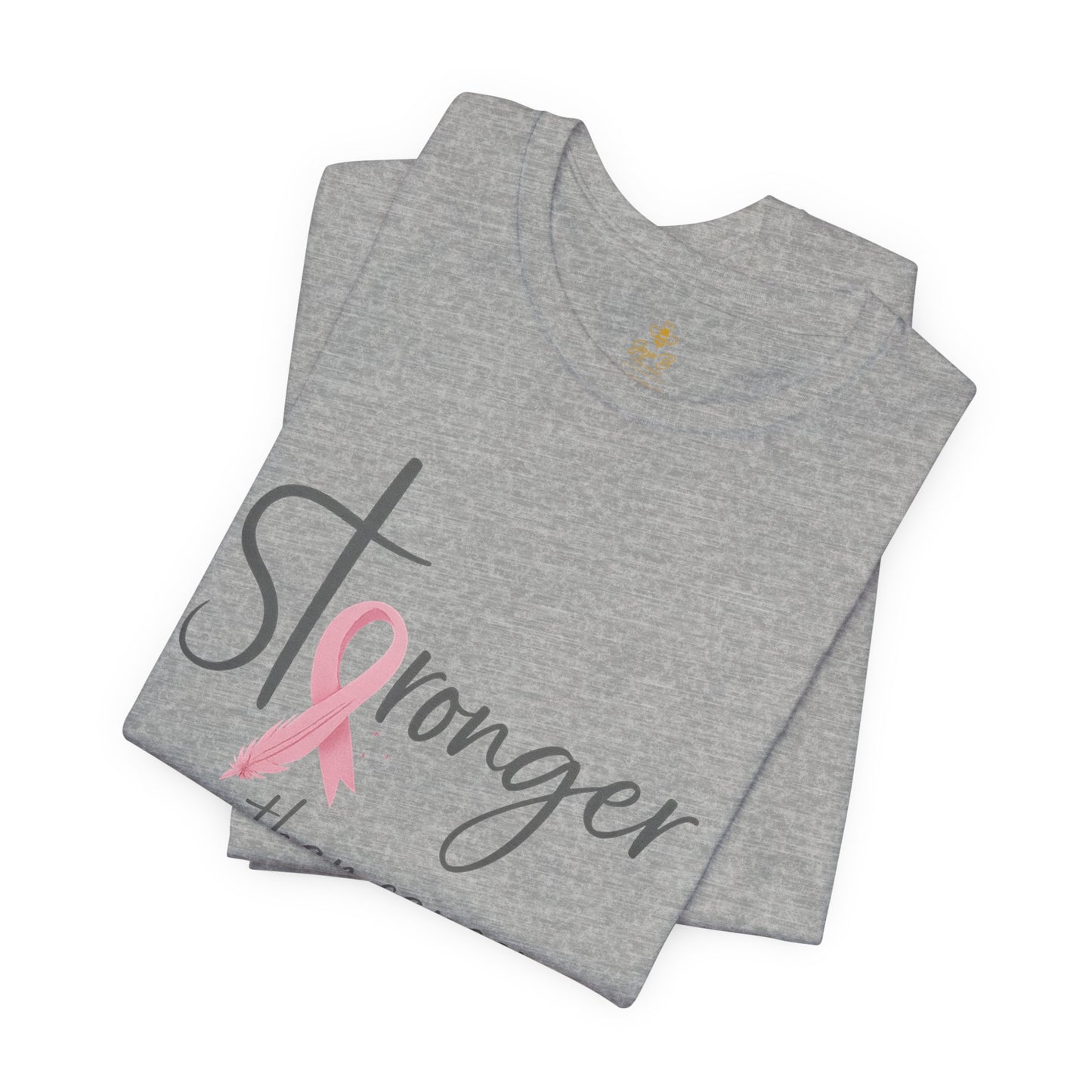 Stronger Than Cancer Faith Shirt – Breast Cancer Awareness Luke 1:37 | Jersey Tee