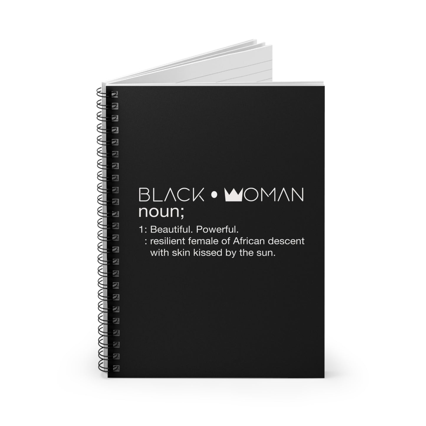 "BLACK • WOMAN: Defined by Power" | Spiral Notebook