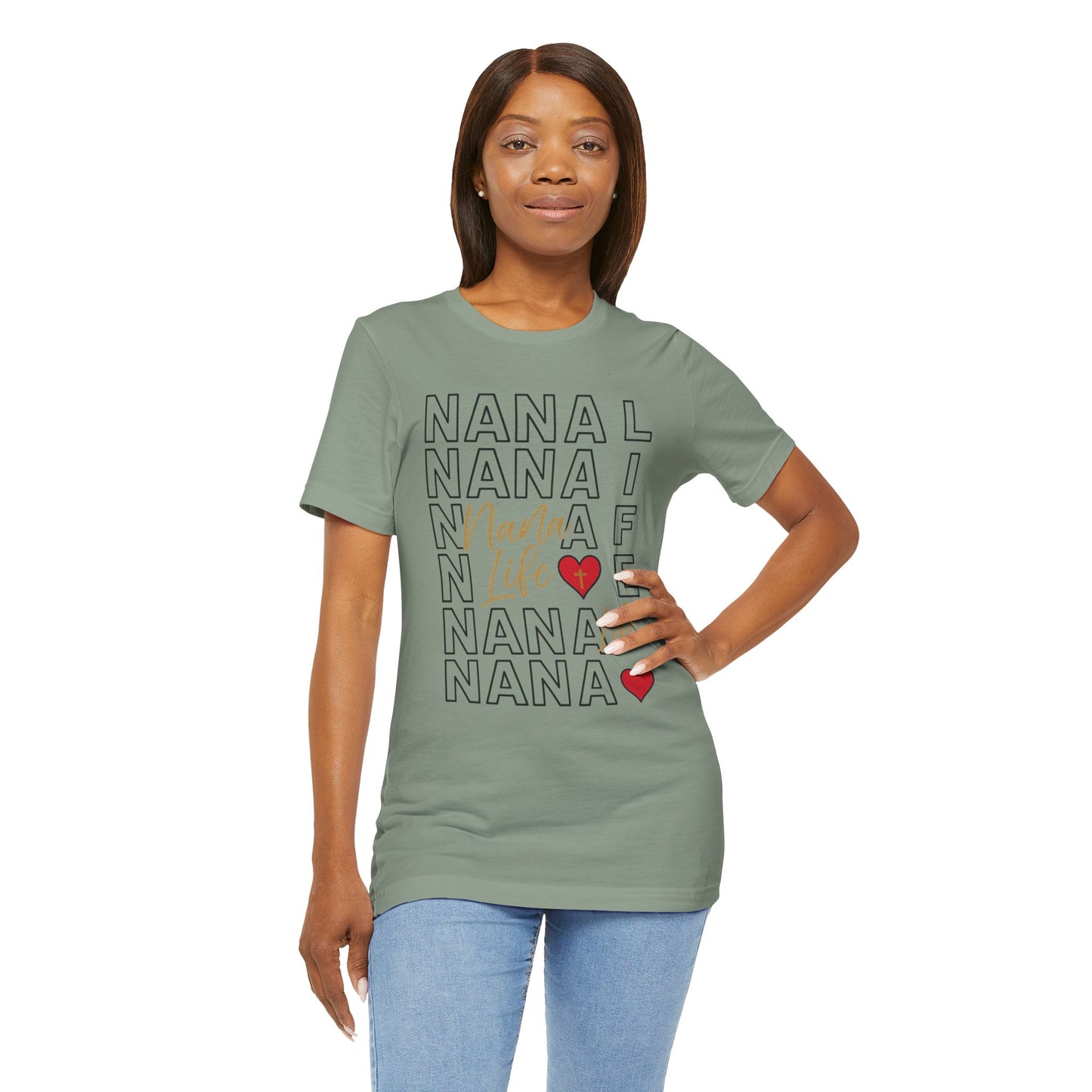 “Nana Life” Repeating Text | Jersey Tee