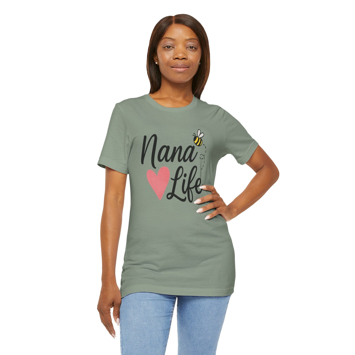 "Nana Life" Heart & Bee Script | Jersey Tee