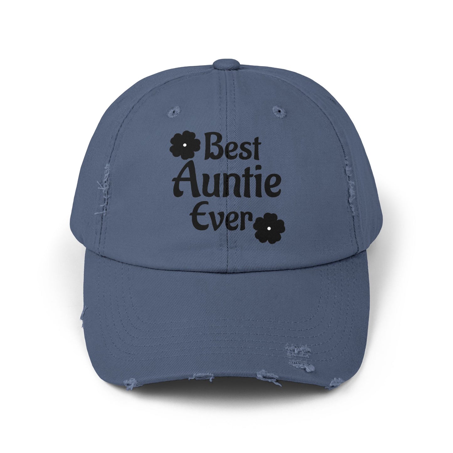 Best Auntie Ever Distressed Hat – Adjustable Embroidered Baseball Cap for Fun Aunties