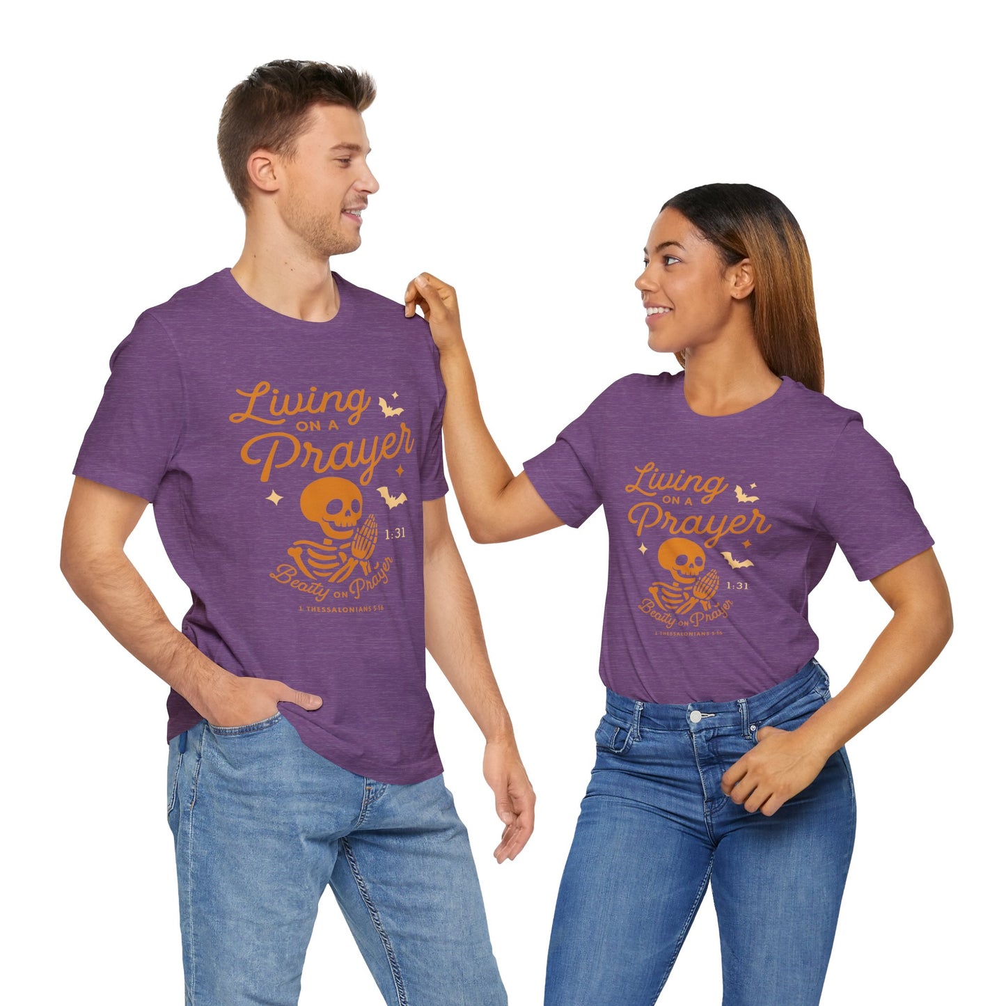 "Living on a Prayer – Skeleton Hands | Jersey Tee