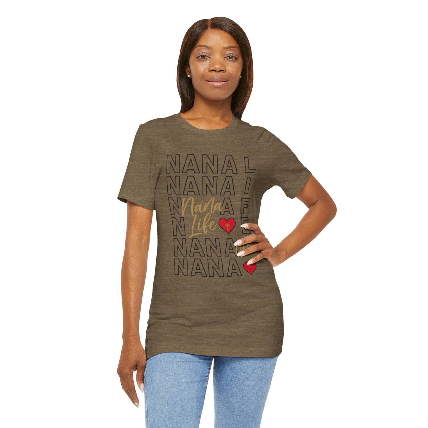 “Nana Life” Repeating Text | Jersey Tee