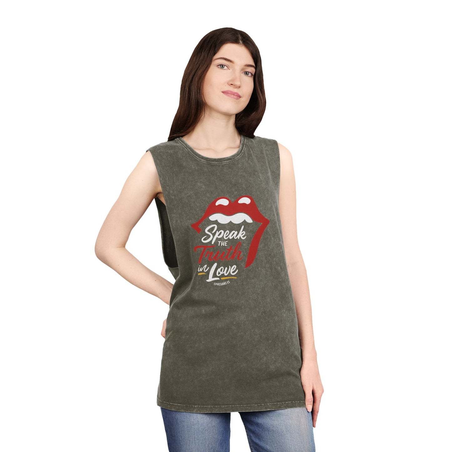 Speak the Truth Lip | Stonewash Tank