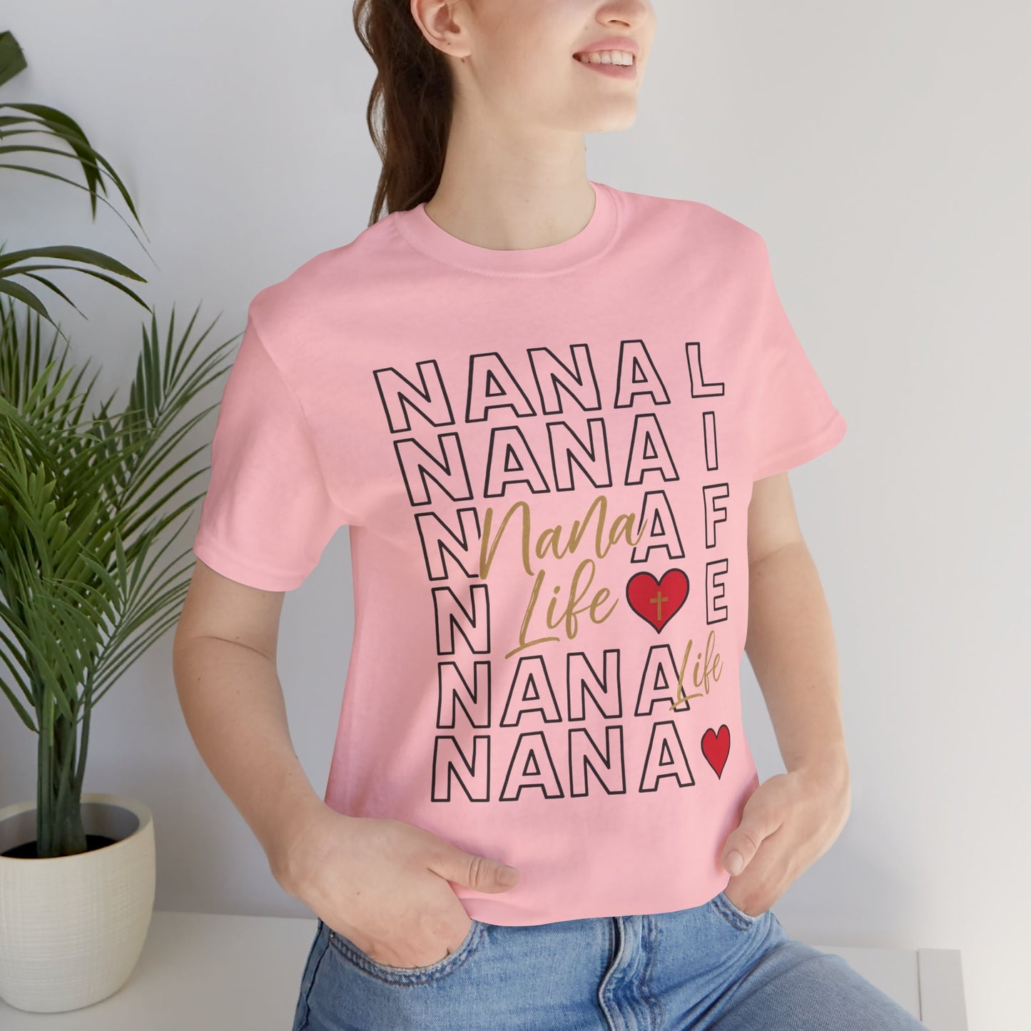“Nana Life” Repeating Text | Jersey Tee