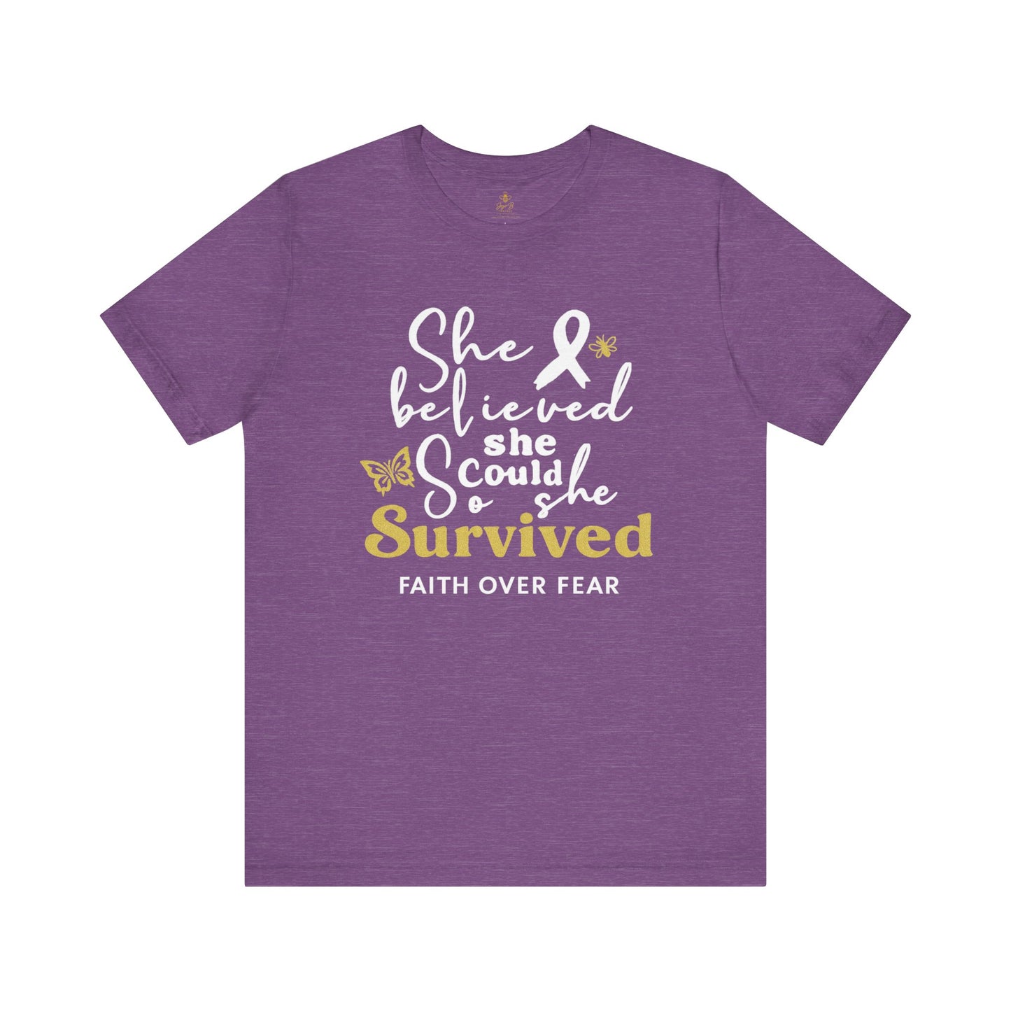 She Believed, So She Survived – Inspirational Cancer Warrior | Jersey Tee