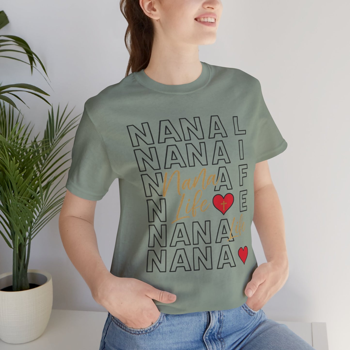 “Nana Life” Repeating Text | Jersey Tee