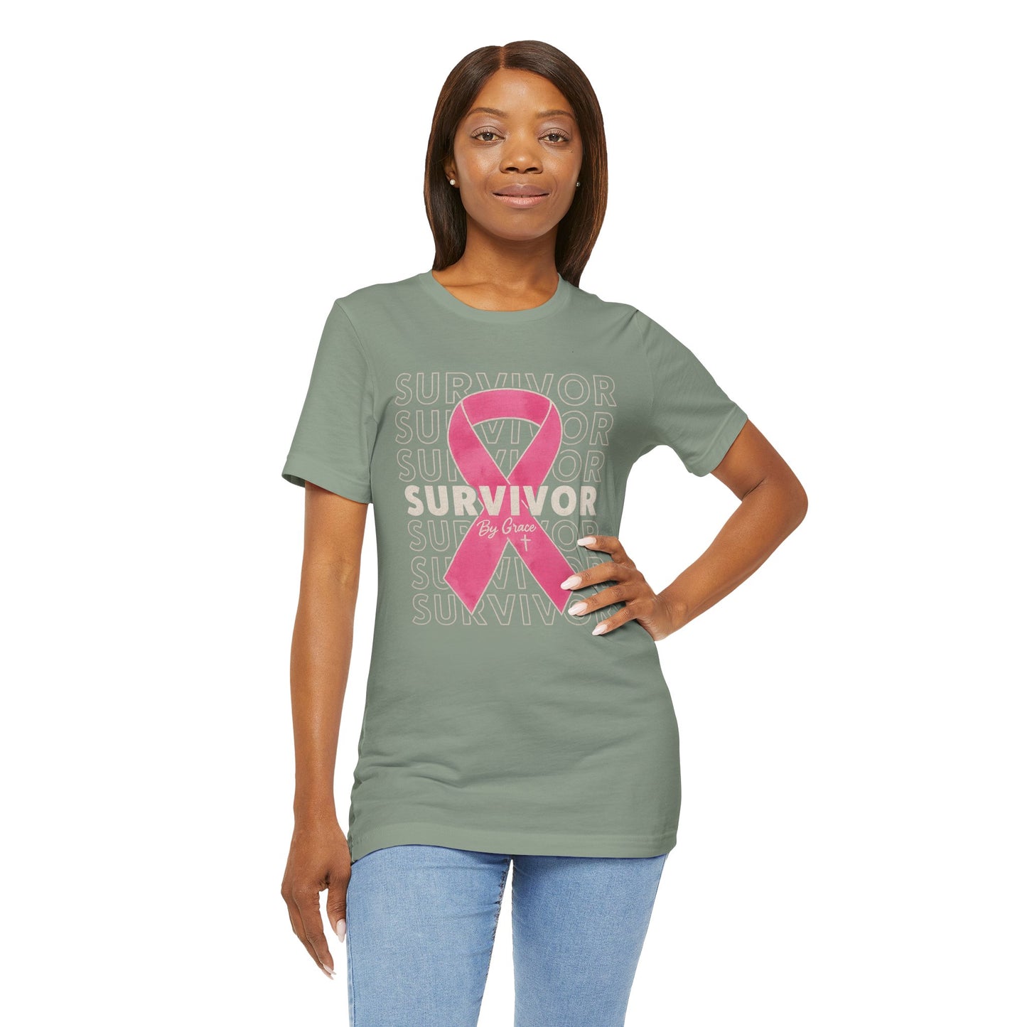 "Pink Ribbon Survivor – Bold Strength" | Jersey Tee