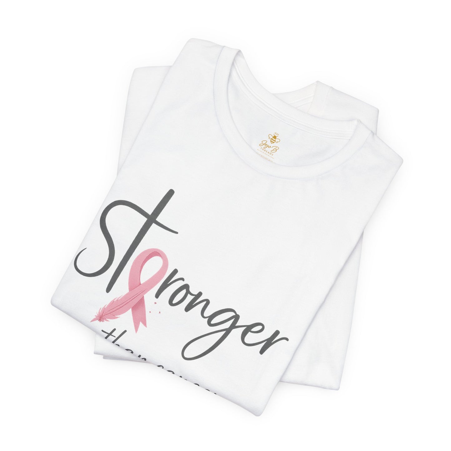 Stronger Than Cancer Faith Shirt – Breast Cancer Awareness Luke 1:37 | Jersey Tee