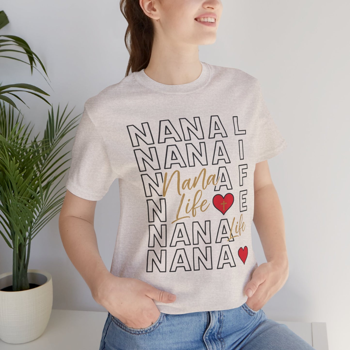 “Nana Life” Repeating Text | Jersey Tee