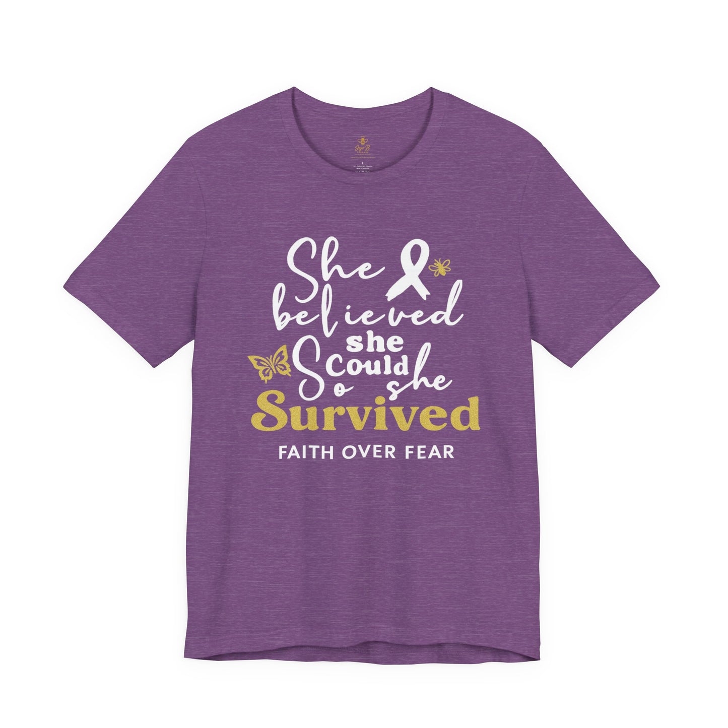 She Believed, So She Survived – Inspirational Cancer Warrior | Jersey Tee