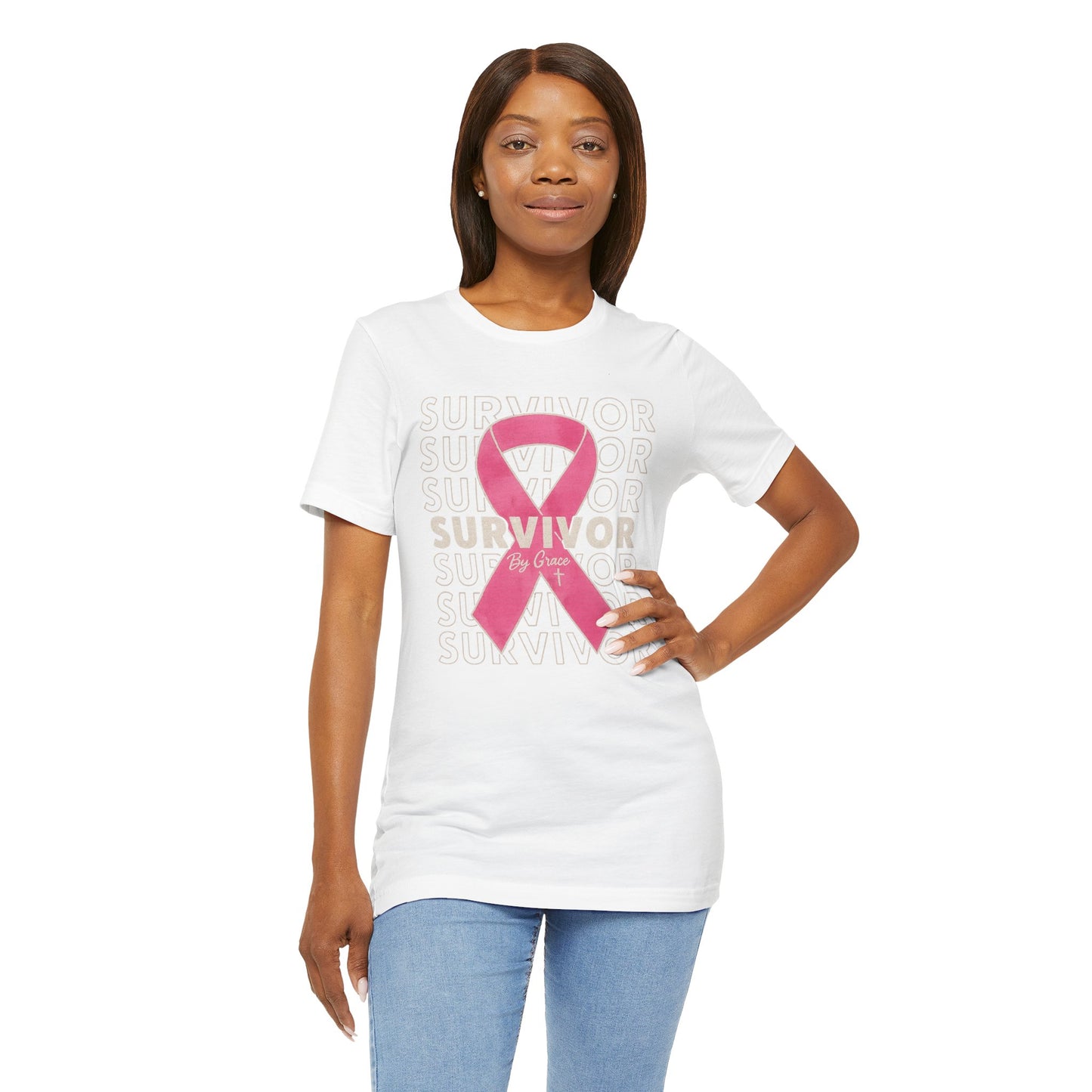 "Pink Ribbon Survivor – Bold Strength" | Jersey Tee