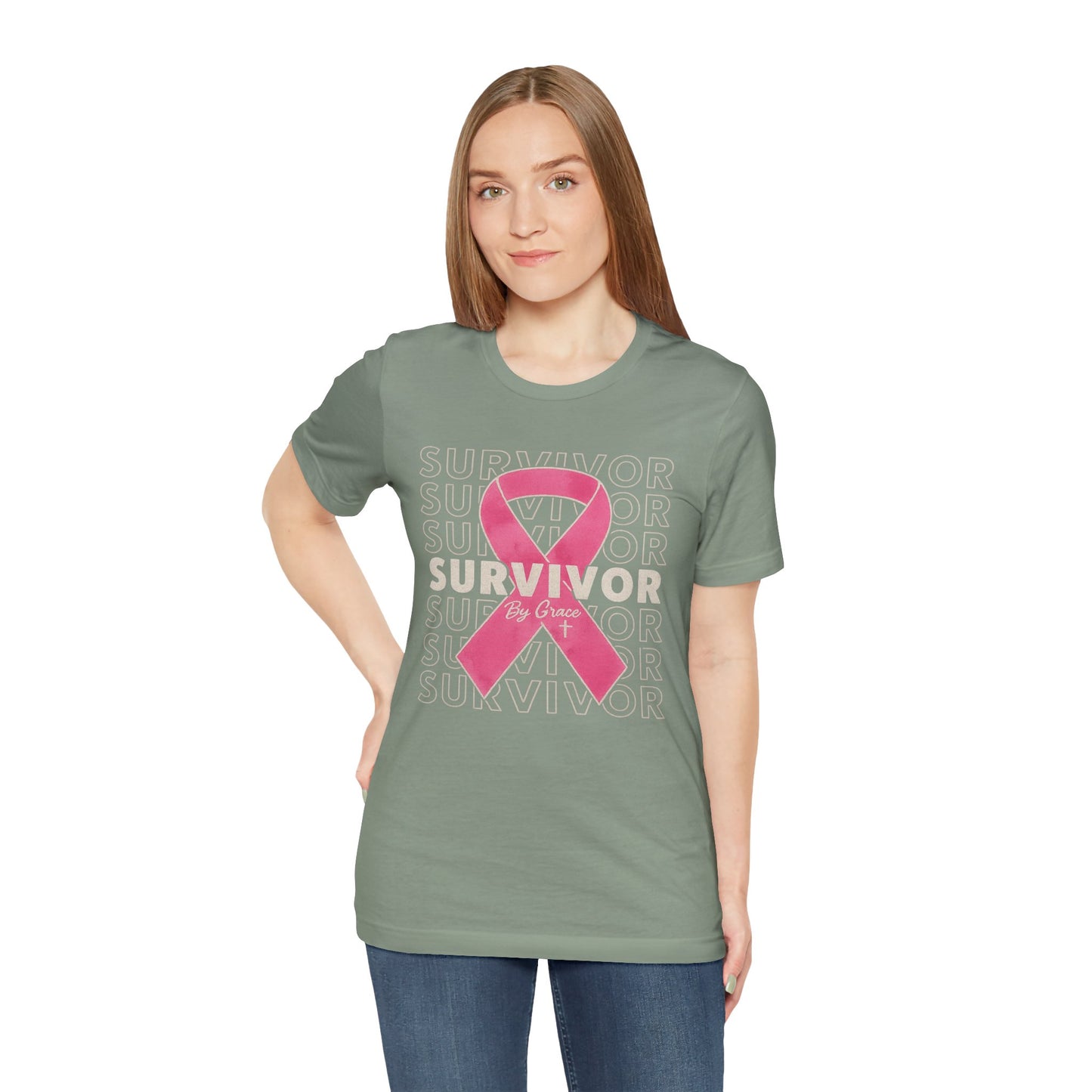 "Pink Ribbon Survivor – Bold Strength" | Jersey Tee