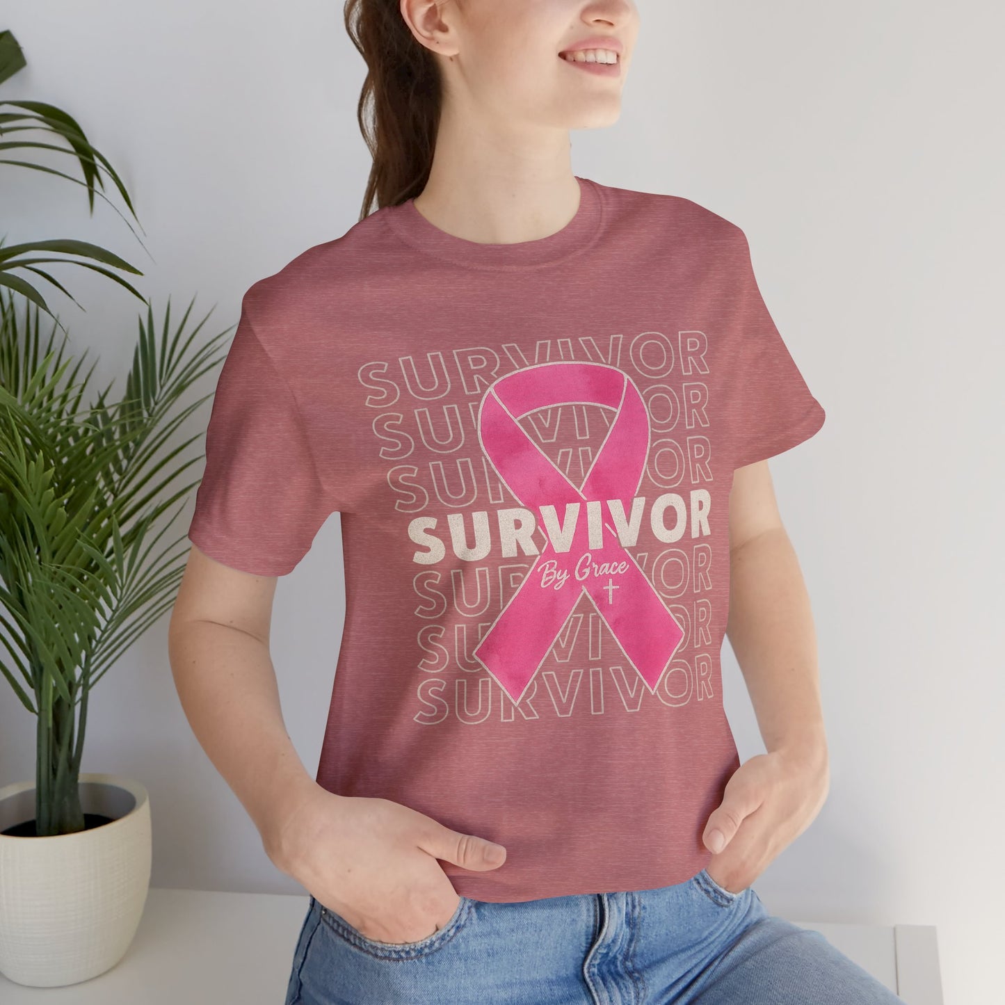 "Pink Ribbon Survivor – Bold Strength" | Jersey Tee