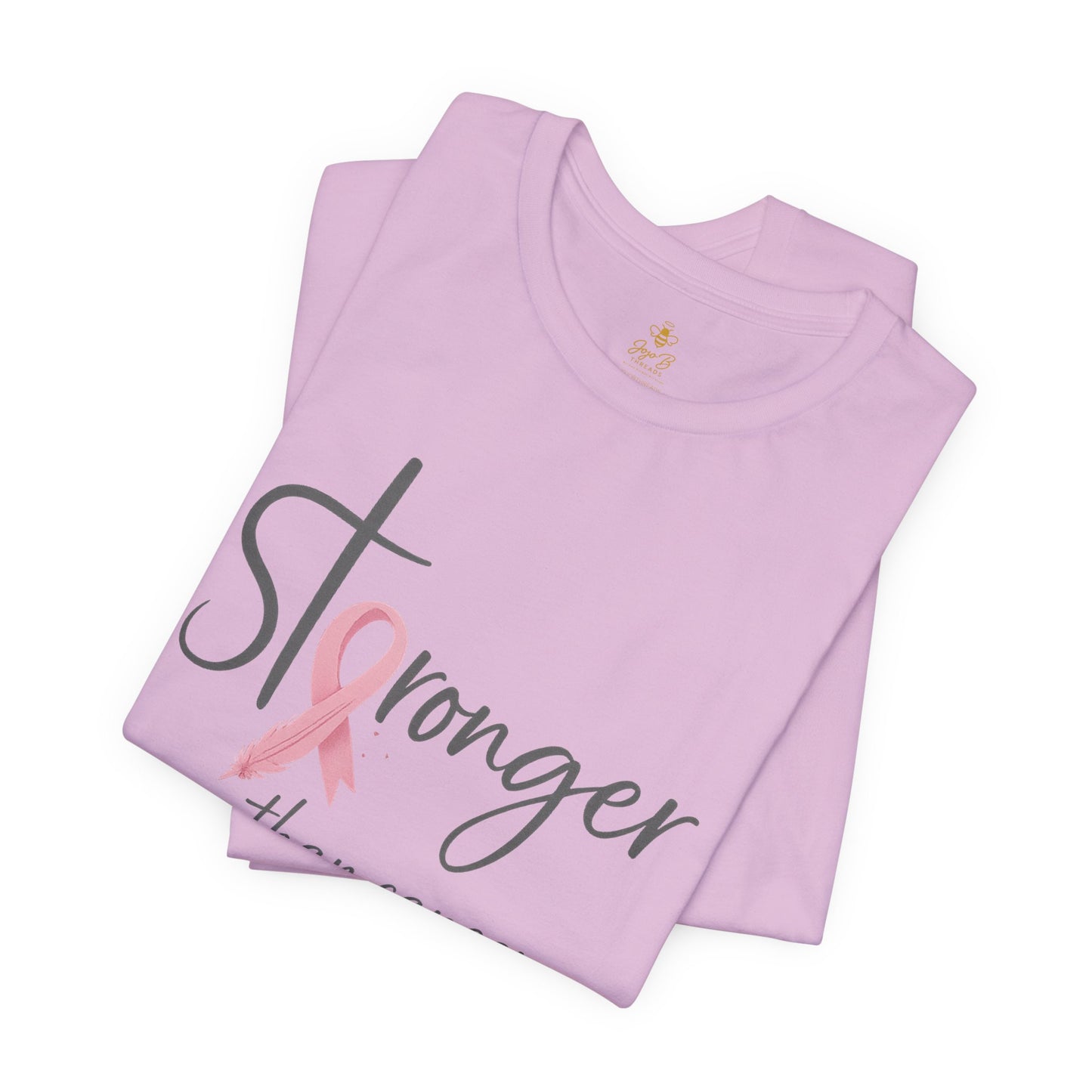 Stronger Than Cancer Faith Shirt – Breast Cancer Awareness Luke 1:37 | Jersey Tee