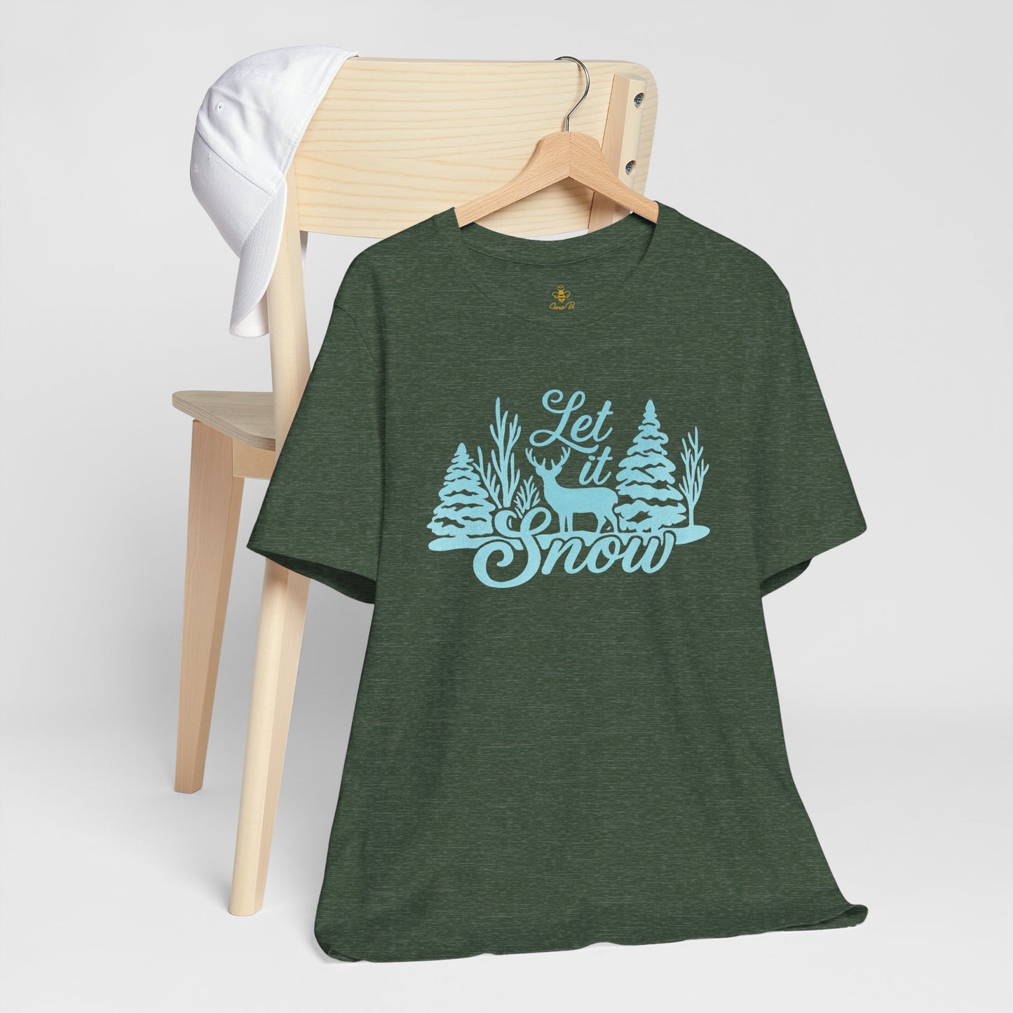 Let It Snow Winter Forest – Rustic Holiday Reindeer | Jersey Tee