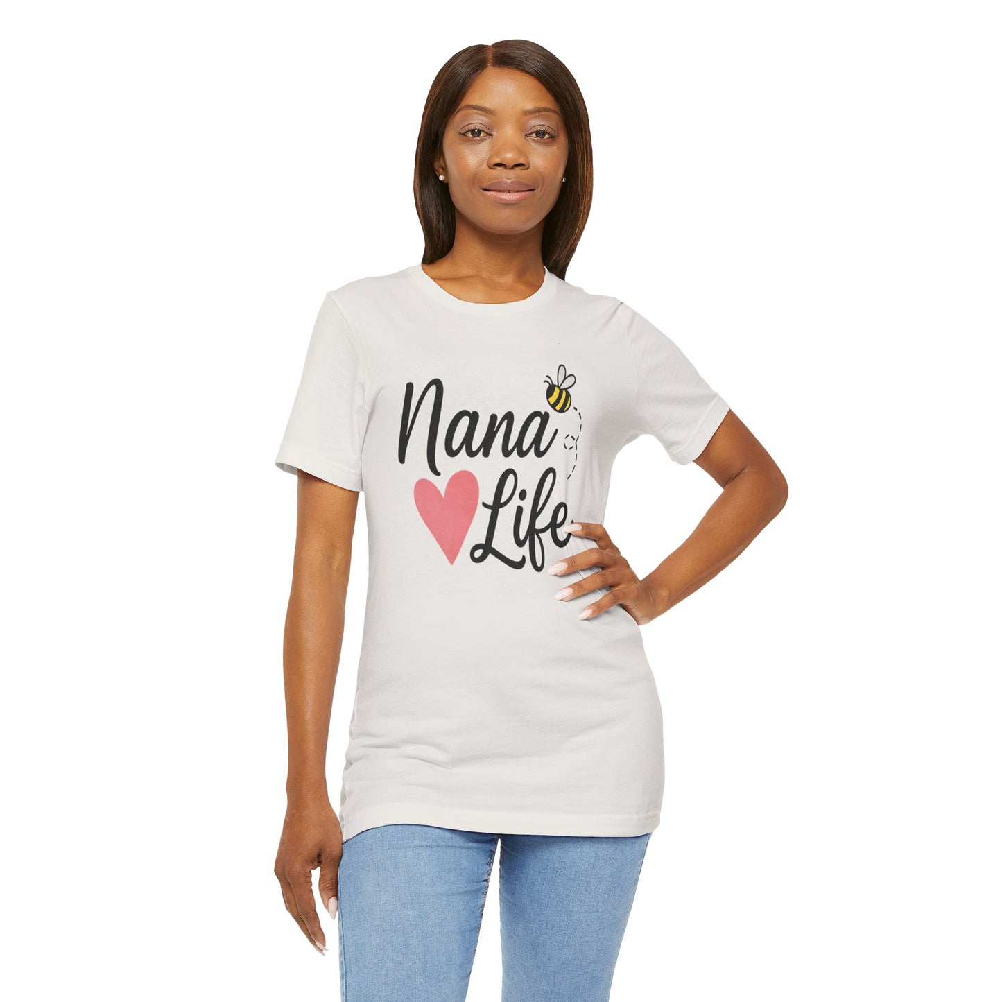 "Nana Life" Heart & Bee Script | Jersey Tee