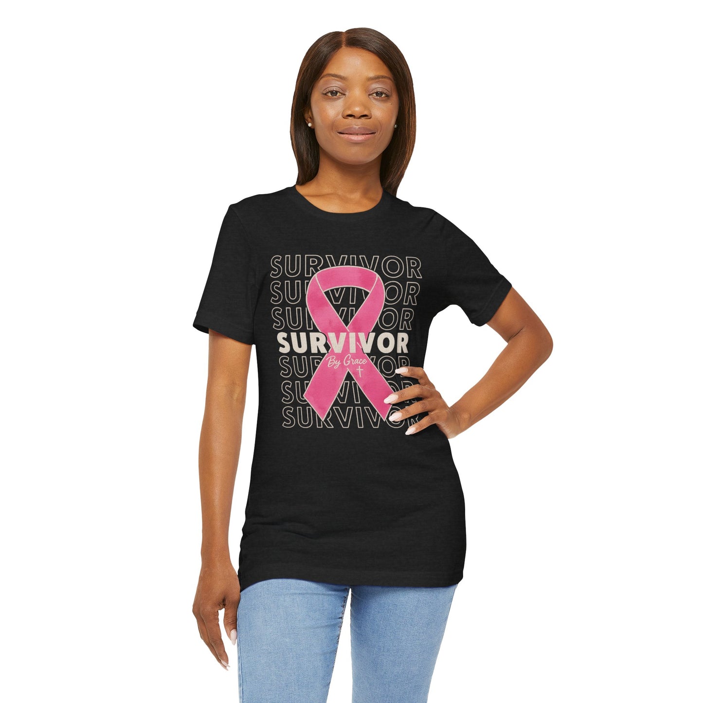 "Pink Ribbon Survivor – Bold Strength" | Jersey Tee