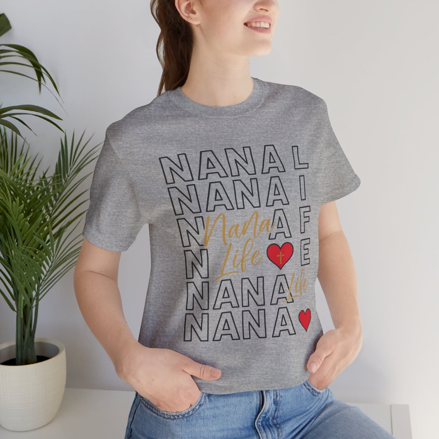 “Nana Life” Repeating Text | Jersey Tee
