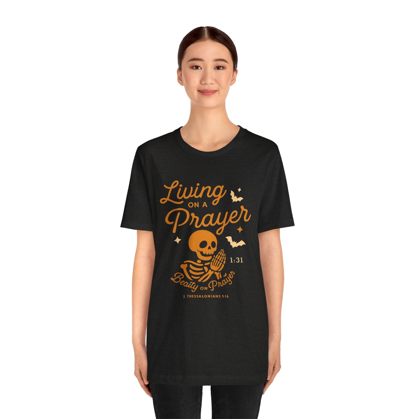 "Living on a Prayer – Skeleton Hands | Jersey Tee