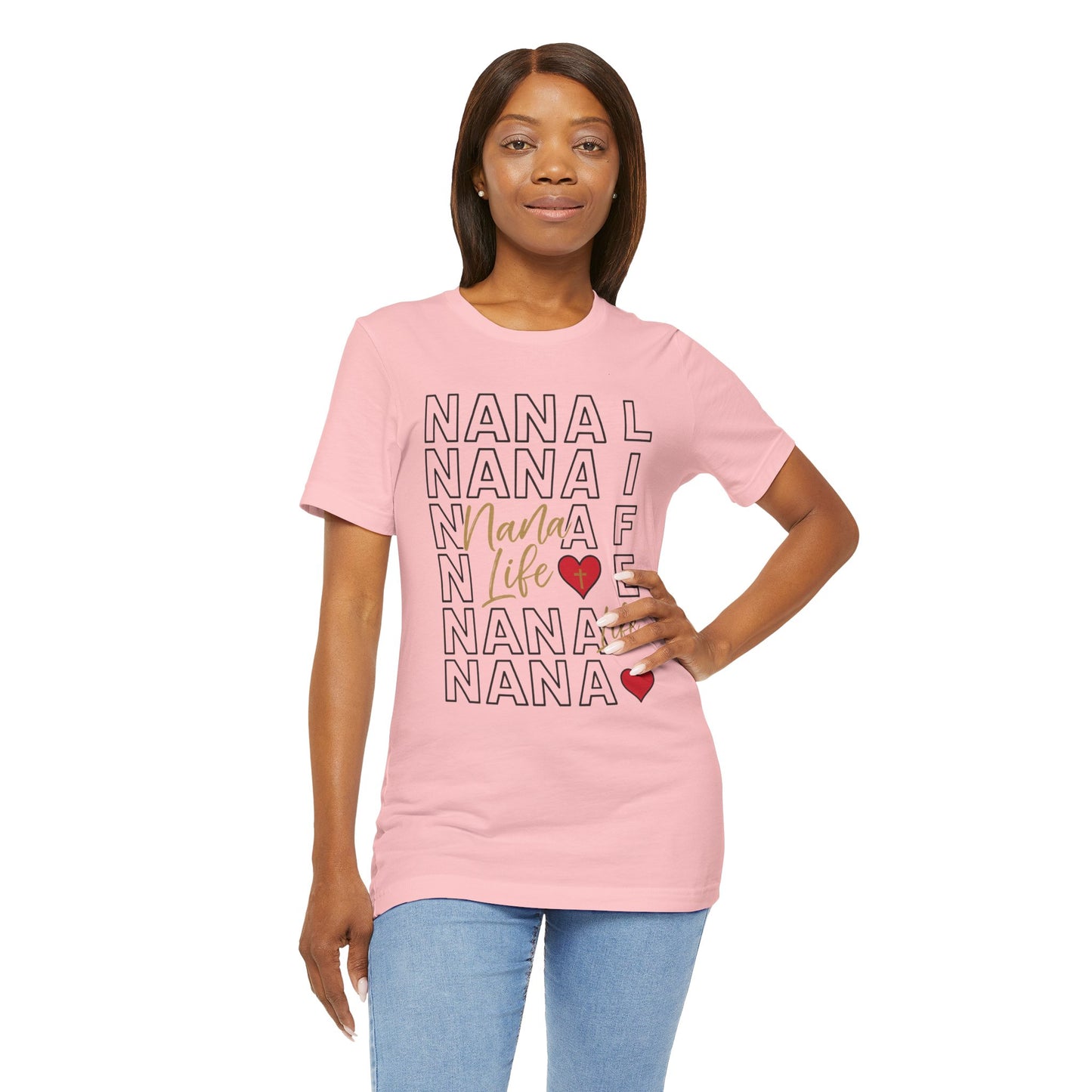 “Nana Life” Repeating Text | Jersey Tee