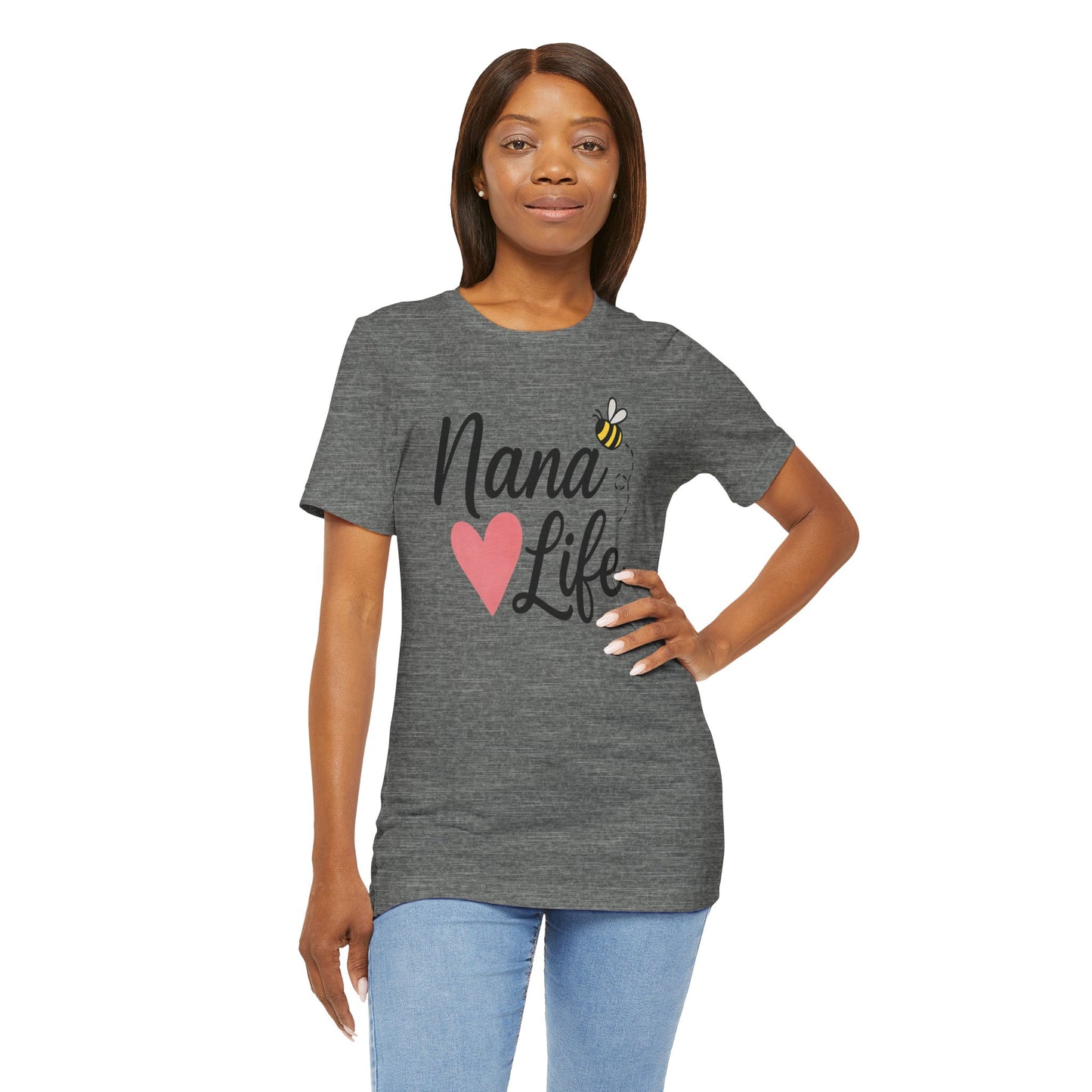 "Nana Life" Heart & Bee Script | Jersey Tee