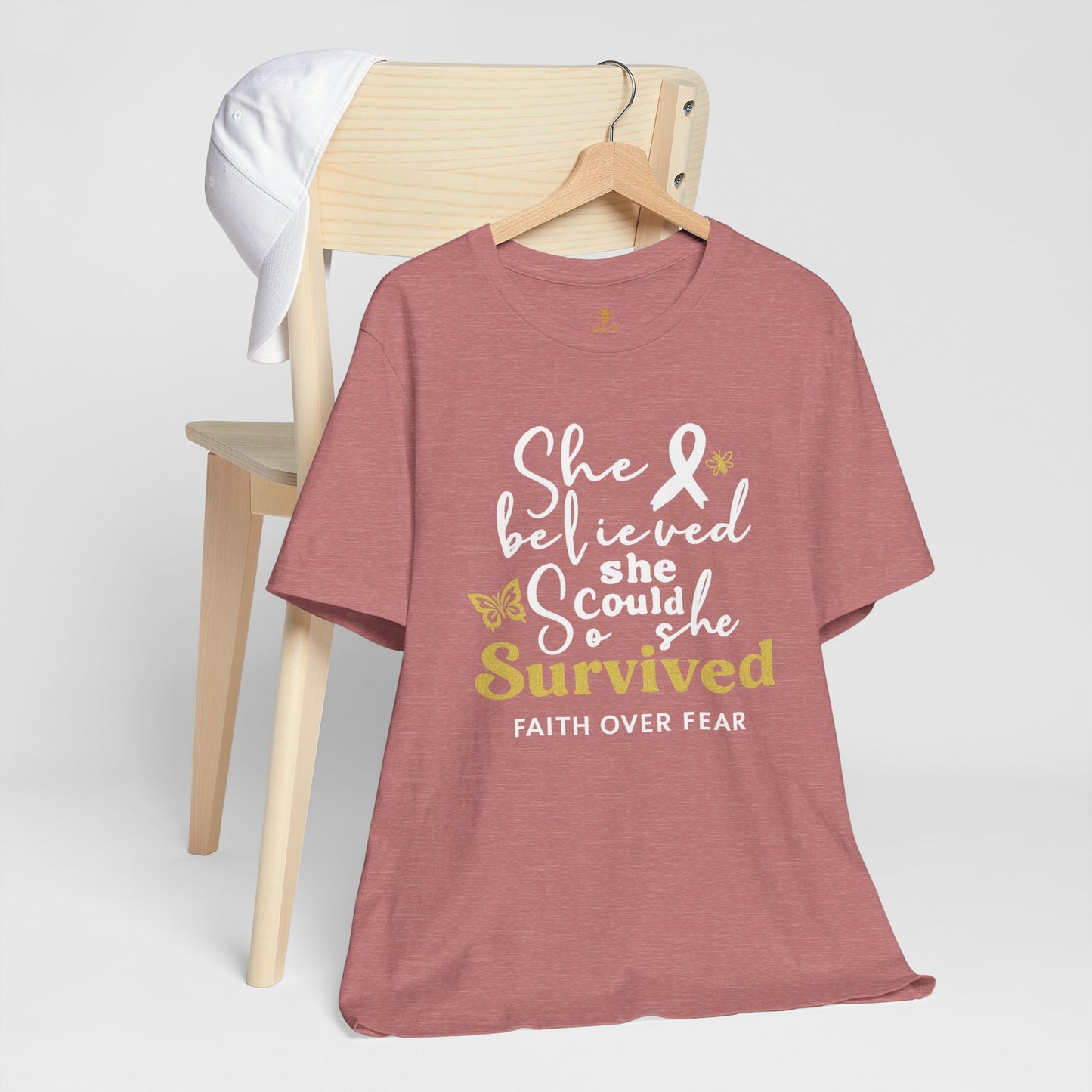 She Believed, So She Survived – Inspirational Cancer Warrior | Jersey Tee
