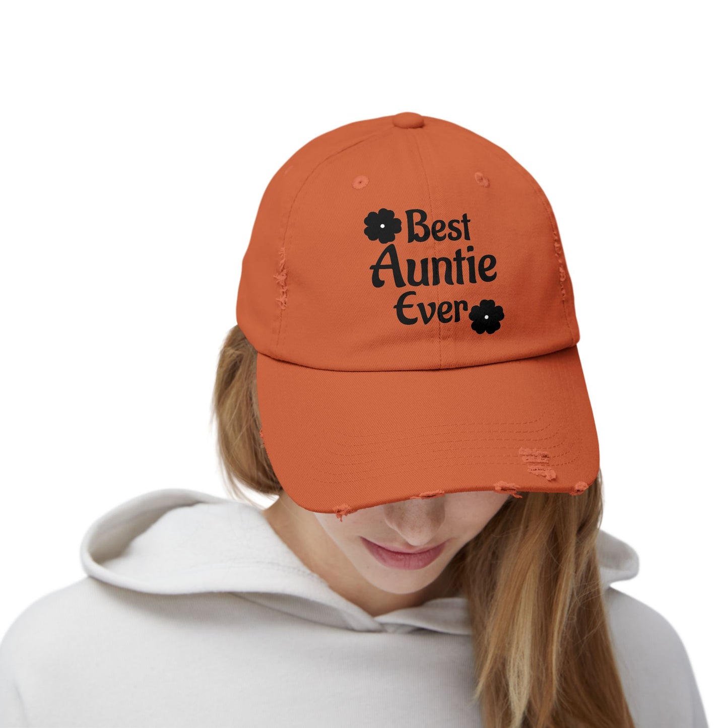 Best Auntie Ever Distressed Hat – Adjustable Embroidered Baseball Cap for Fun Aunties