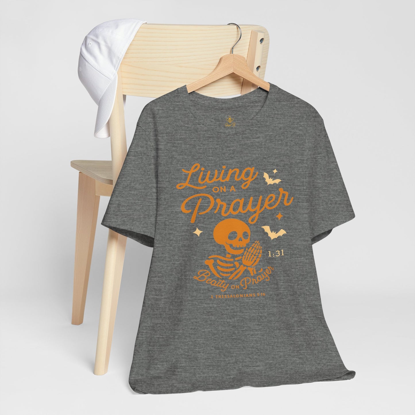 "Living on a Prayer – Skeleton Hands | Jersey Tee