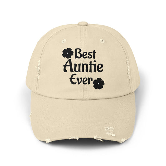 Best Auntie Ever Distressed Hat – Adjustable Embroidered Baseball Cap for Fun Aunties