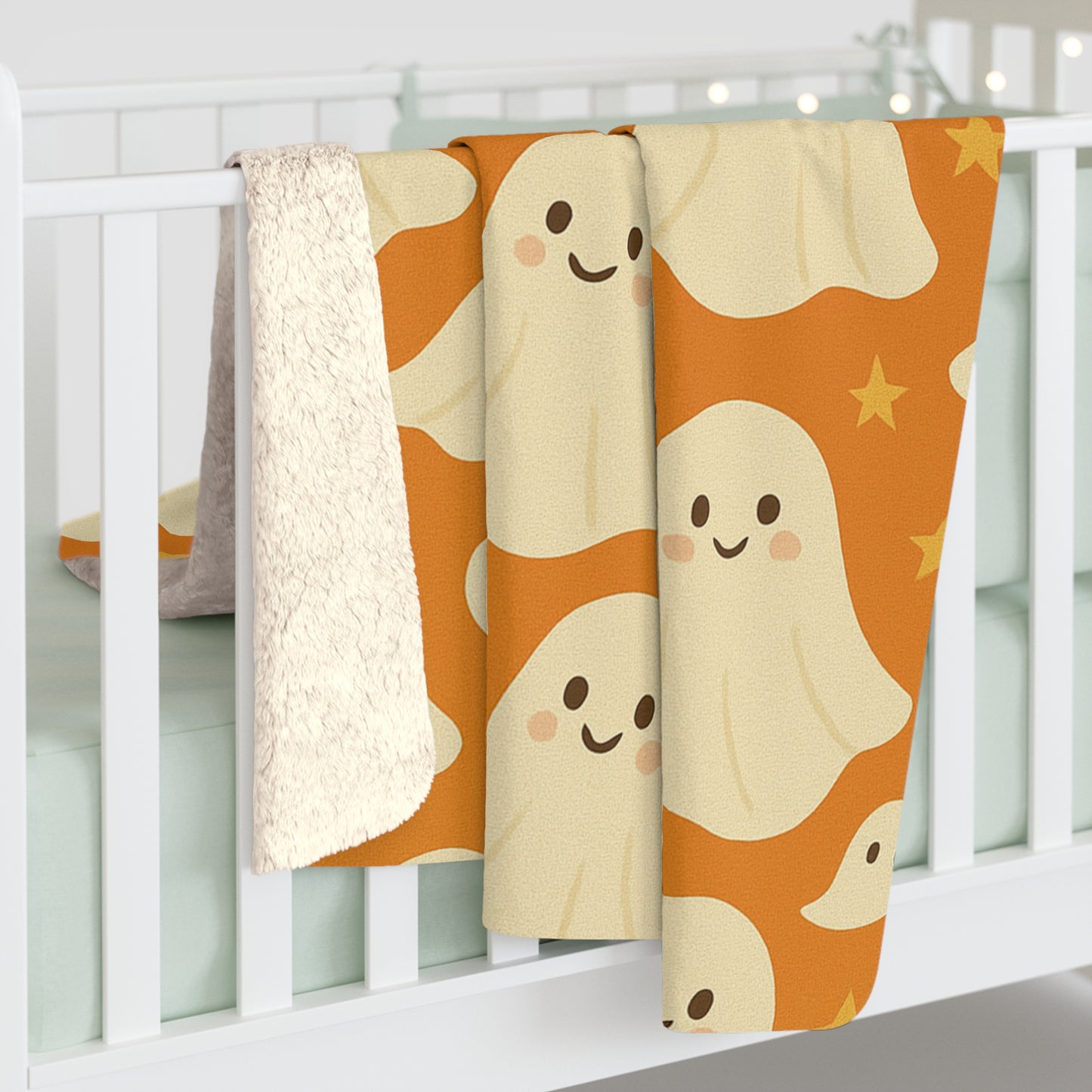“Boo-tiful Nights” Cozy Ghost Blanket | Sherpa Fleece Blanket