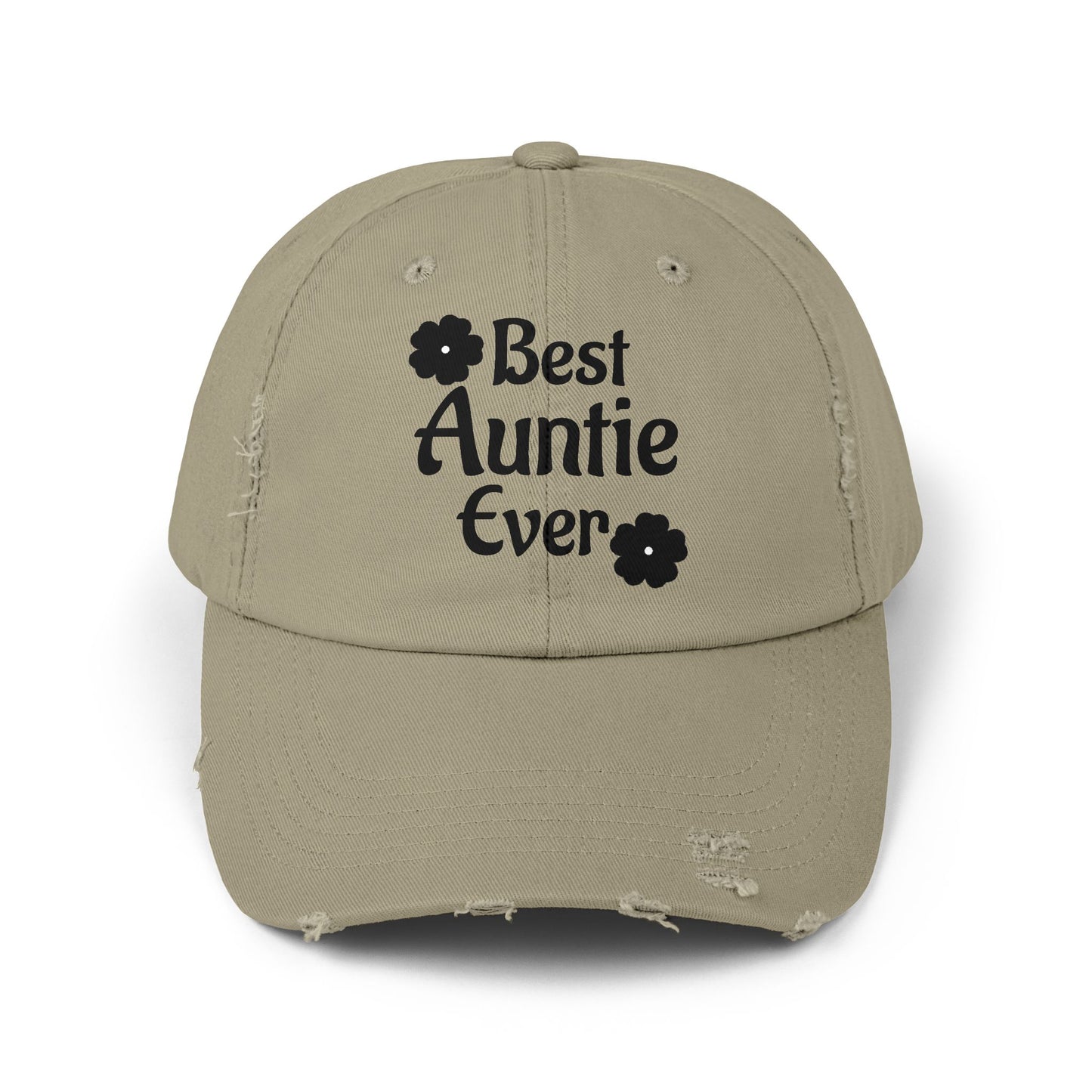 Best Auntie Ever Distressed Hat – Adjustable Embroidered Baseball Cap for Fun Aunties