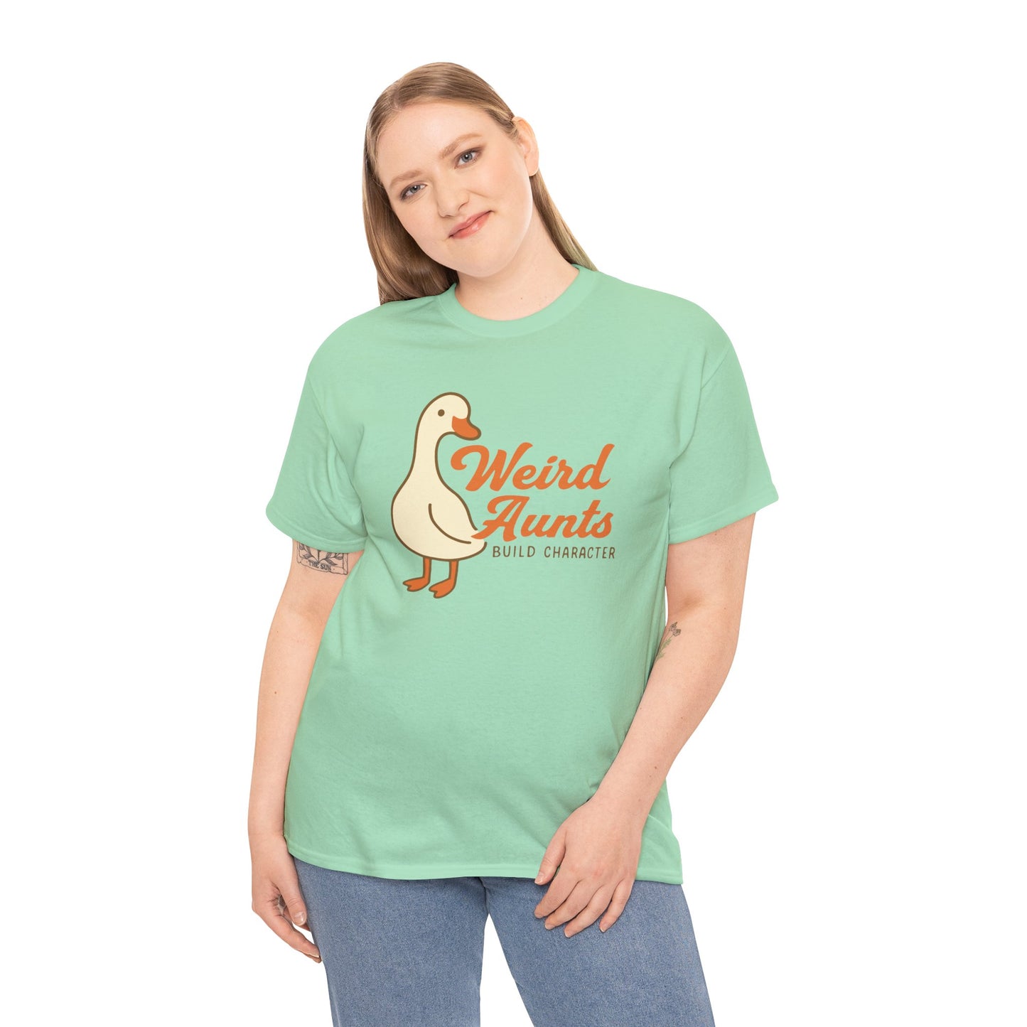 Weird Aunts Build Character Tee – Funny Goose Aunt Shirt