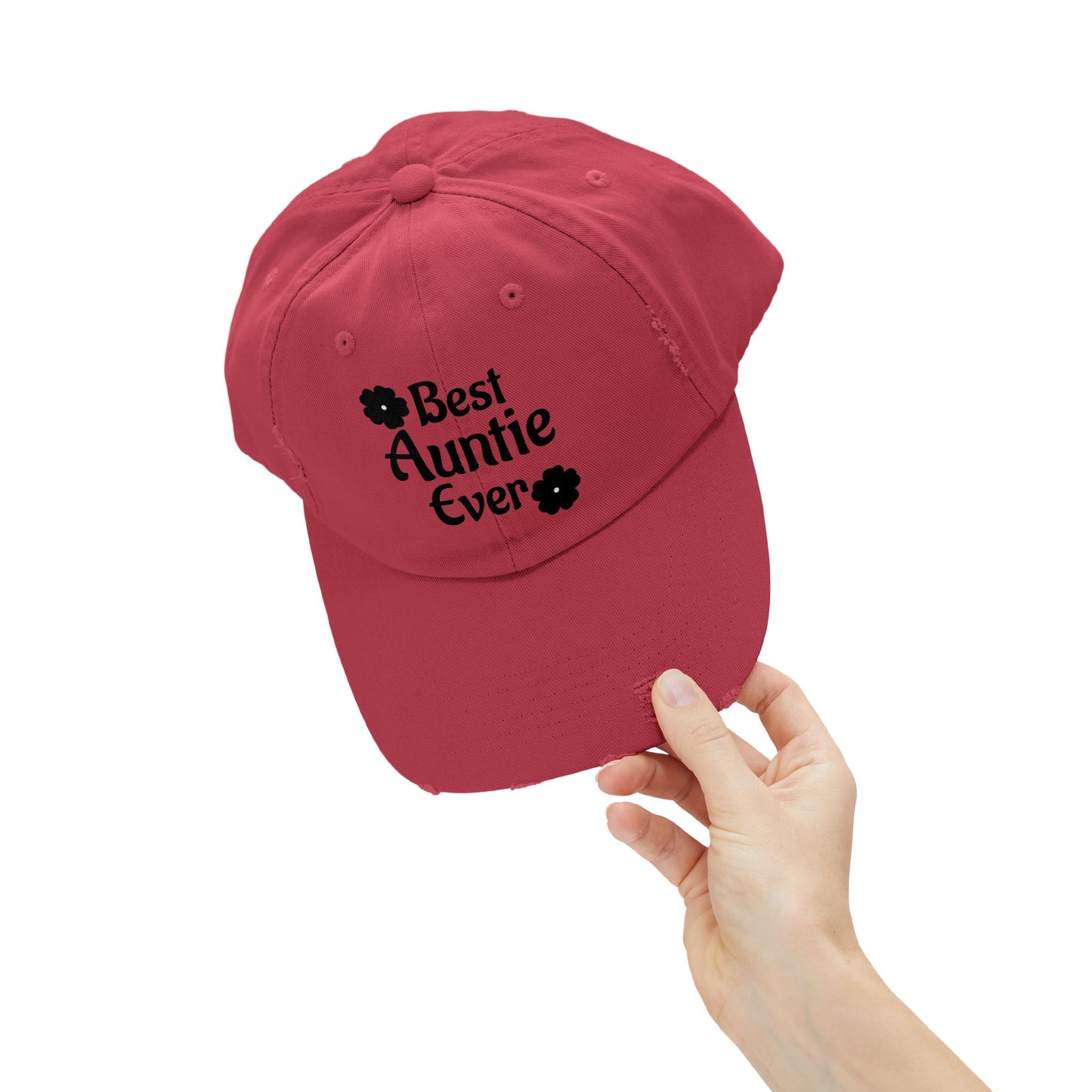 Best Auntie Ever Distressed Hat – Adjustable Embroidered Baseball Cap for Fun Aunties