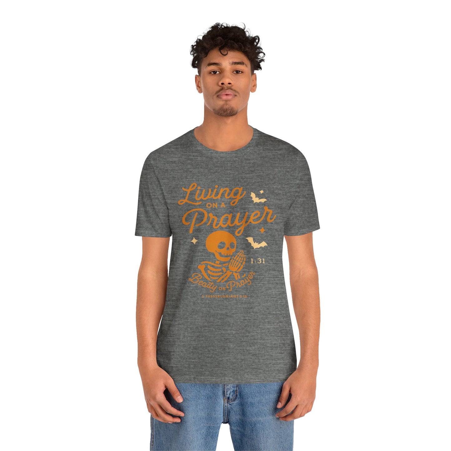 "Living on a Prayer – Skeleton Hands | Jersey Tee