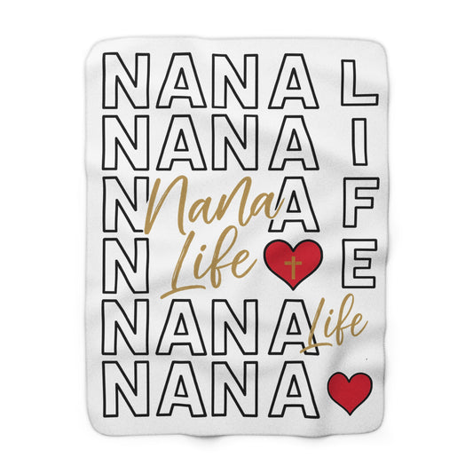 NANA LIFE Repeat Heart | Sherpa Fleece Blanket