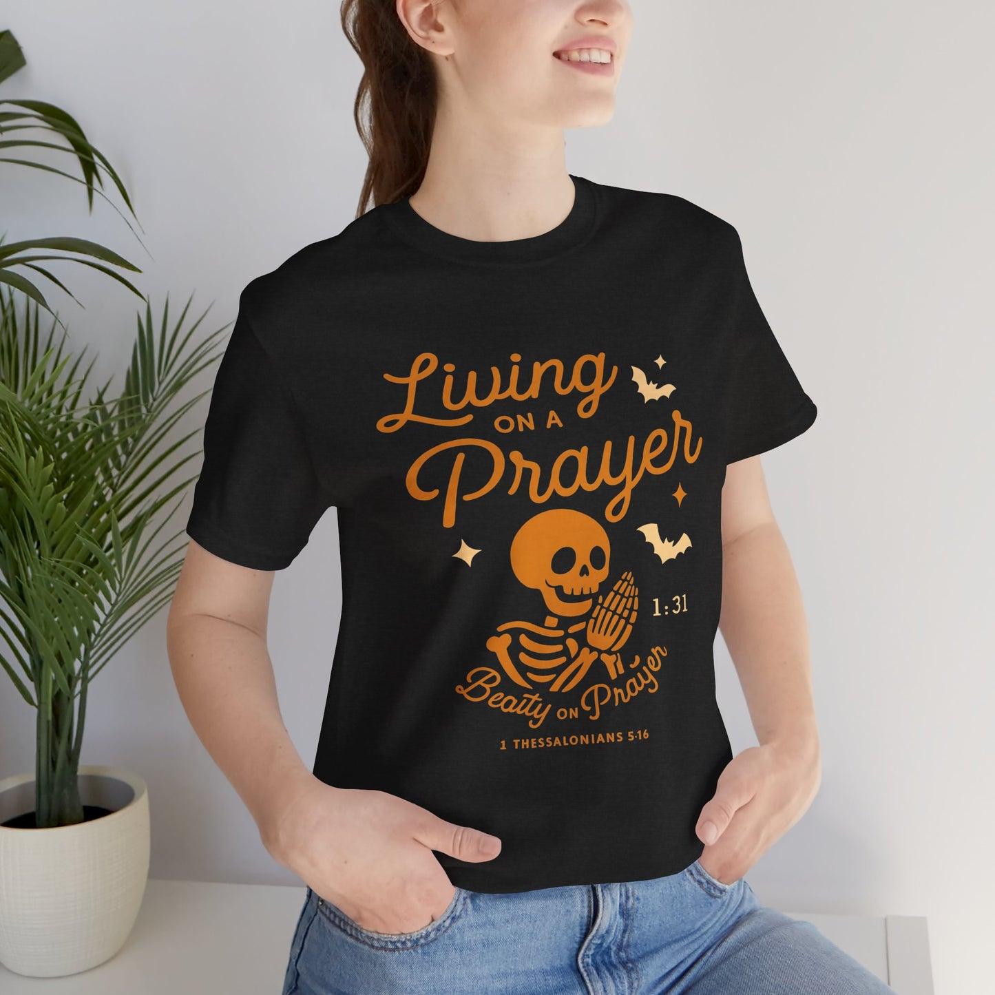 "Living on a Prayer – Skeleton Hands | Jersey Tee